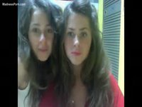Fit young sisters teasing on webcam